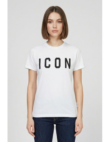 Icon t-shirt in jersey di cotone con maxi stampa logo IDT001 [1cf56a6b]