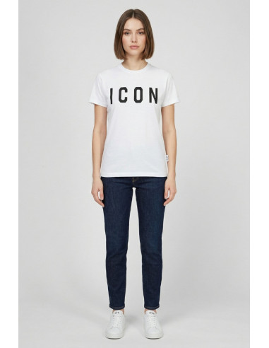 Icon t-shirt in jersey di cotone con maxi stampa logo IDT001 [72cee862]