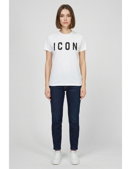Icon t-shirt in jersey di cotone con maxi stampa logo IDT001 [72cee862]