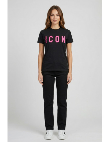 Icon t-shirt in jersey di cotone con maxi stampa logo IDT001 [59cc50ee]