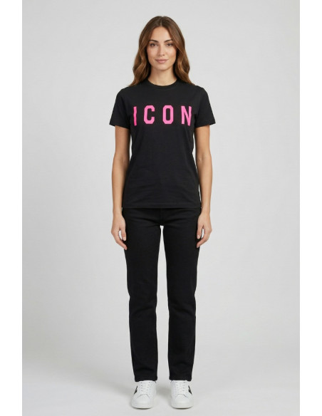 Icon t-shirt in jersey di cotone con maxi stampa logo IDT001 [59cc50ee]