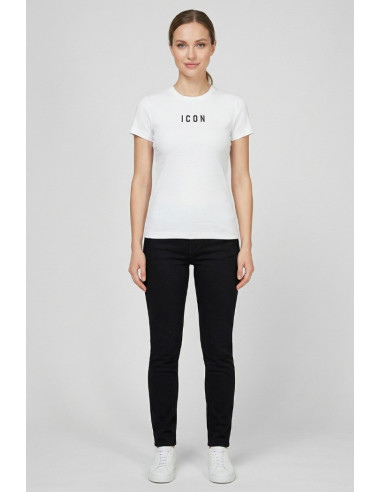 Icon t-shirt aderente in jersey con mini stampa logo IDT002 [c3ae3b41]
