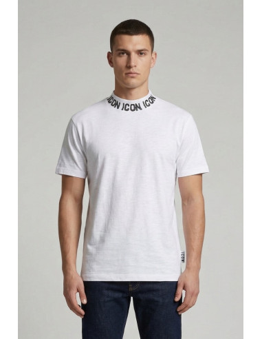 Icon t-shirt in cotone mezzo collo con stampe logo IUT028 [ce3f94c3]