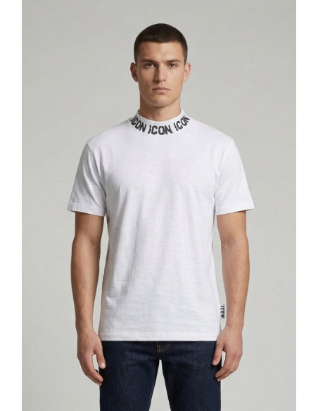 Icon t-shirt in cotone mezzo collo con stampe logo IUT028 [ce3f94c3]
