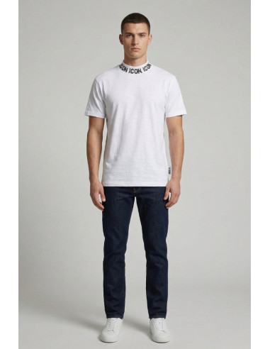 Icon t-shirt in cotone mezzo collo con stampe logo IUT028 [a00416ca]