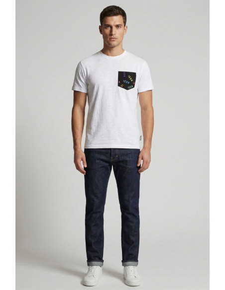 Icon t-shirt in cotone con taschino stampato IUW030 [bba3135a]