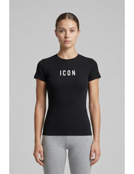 Icon t-shirt aderente in jersey con mini stampa logo IDT002 [869701c4]