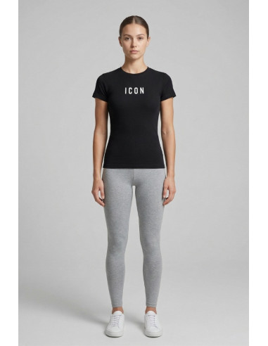 Icon t-shirt aderente in jersey con mini stampa logo IDT002 [e8ac83cd]