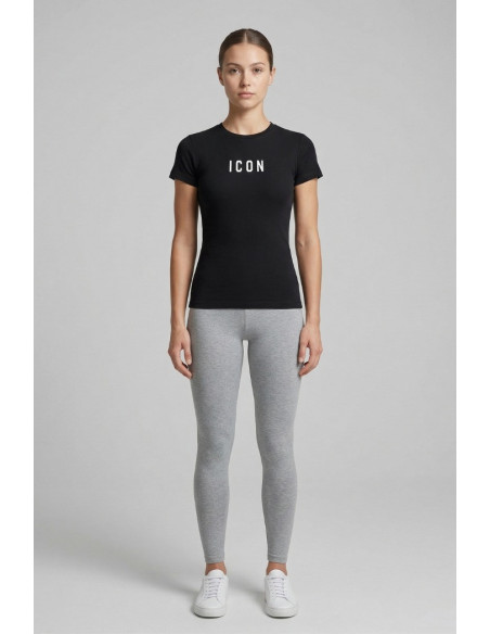 Icon t-shirt aderente in jersey con mini stampa logo IDT002 [e8ac83cd]