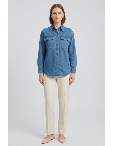 PDK giacca camicia in denim 05P6987 [cb9e2a2a]