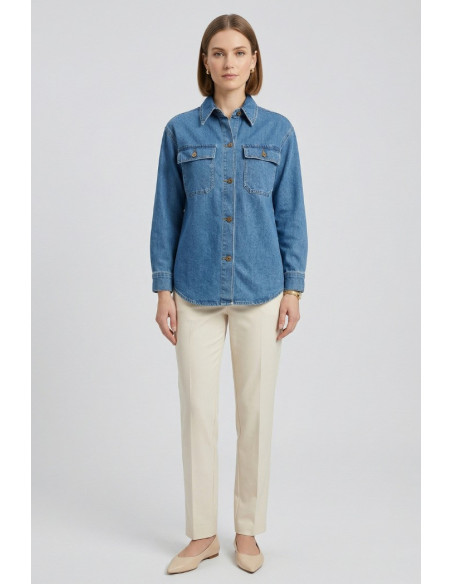 PDK giacca camicia in denim 05P6987 [cb9e2a2a]