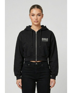 Drop Season 2 felpa cropped in cotone con zip e cappuccio SS26W500 [903853a2]
