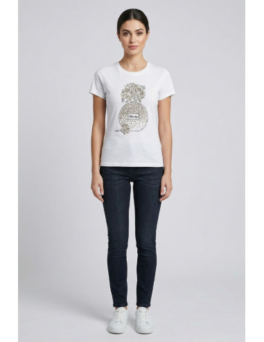 Markup t-shirt in cotone con strass MW1610024 [989404c3]