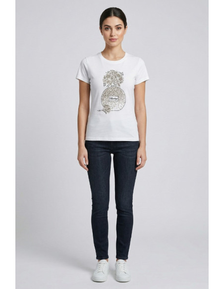 Markup t-shirt in cotone con strass MW1610024 [989404c3]