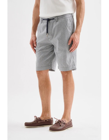 Jaggy bermuda jogger in lino rigato Inca JMC004KS107261 [79c5bdc8]