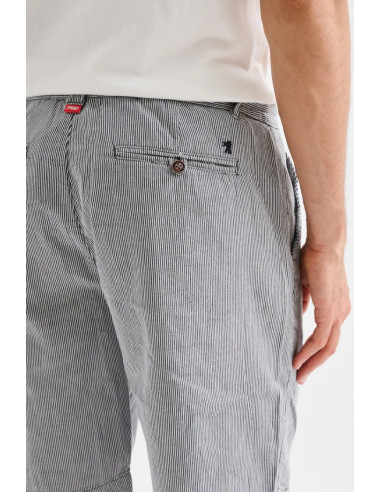Jaggy bermuda jogger in lino rigato Inca JMC004KS107261 [cb883bd2]