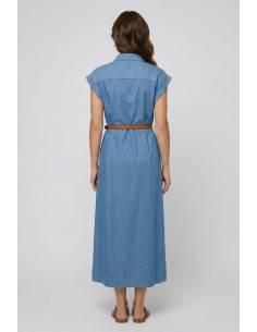 PDK abito lungo in chambray denim 056979 [7ba4fcf2] 2