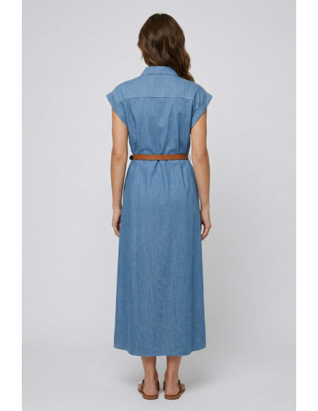 PDK abito lungo in chambray denim 056979 [a282bfff]