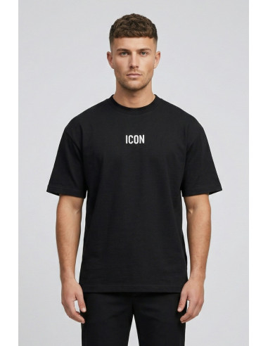 Icon t-shirt in cotone con applicazione logo in metallo IUT032 [6d2a5462]