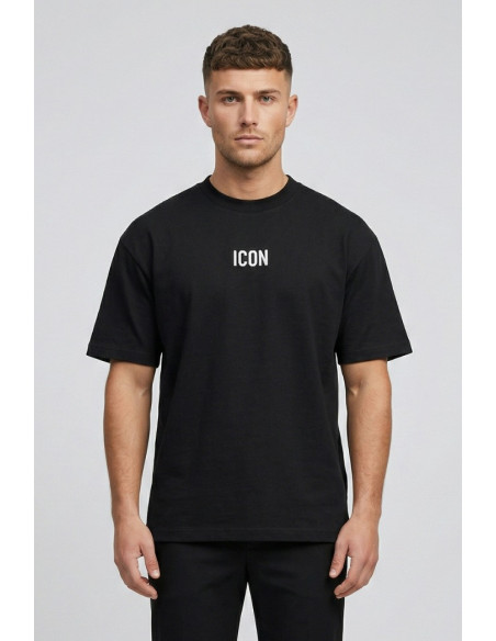 Icon t-shirt in cotone con applicazione logo in metallo IUT032 [6d2a5462]