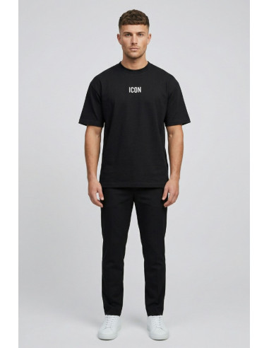 Icon t-shirt in cotone con applicazione logo in metallo IUT032 [0311d66b]