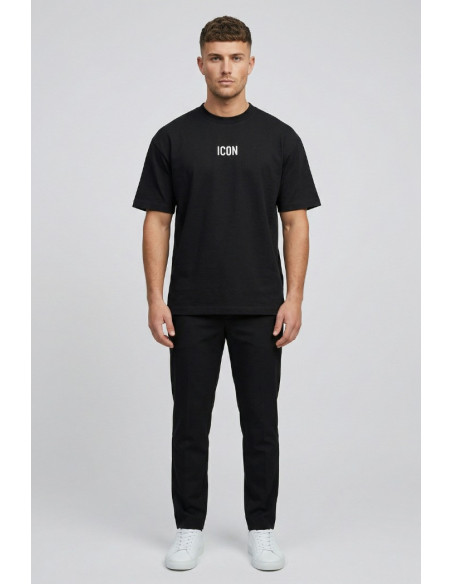 Icon t-shirt in cotone con applicazione logo in metallo IUT032 [0311d66b]