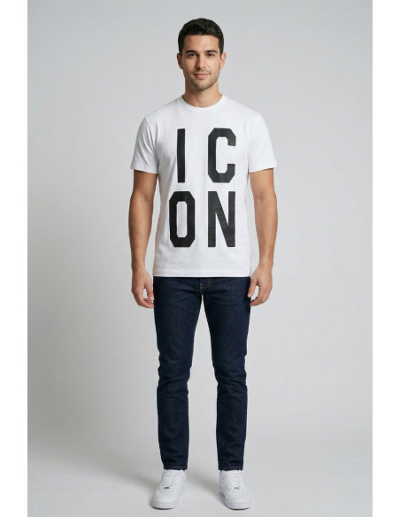 Icon t-shirt in cotone con maxi stampa logo IUT003 [4031b6a6]