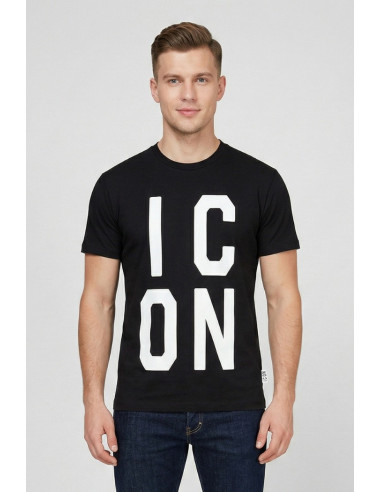 Icon t-shirt in cotone con maxi stampa logo IUT003 [05088c23]