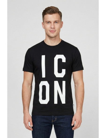 Icon t-shirt in cotone con maxi stampa logo IUT003 [05088c23]