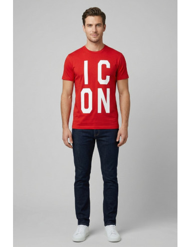 Icon t-shirt in cotone con maxi stampa logo IUT003 [f1f77155]