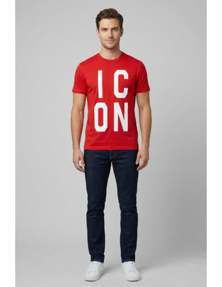 Icon t-shirt in cotone con maxi stampa logo IUT003 [f1f77155]