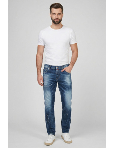 Patriot jeans carrot fit in denim con 4 tasche posteriori PKYC43 [004c4a1f]