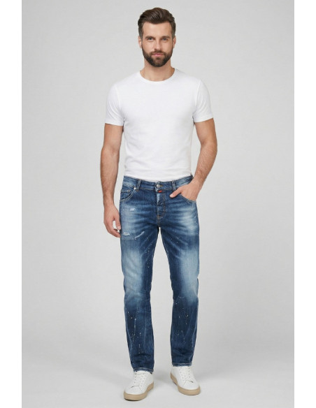Patriot jeans carrot fit in denim con 4 tasche posteriori PKYC43 [004c4a1f]