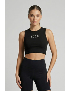 Icon top in cotone stretch con mini stampa logo IDT004 [324177e0]