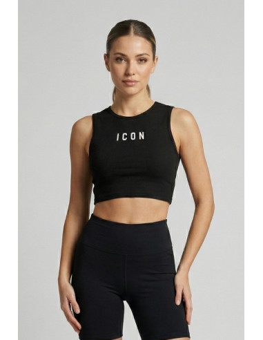 Icon top in cotone stretch con mini stampa logo IDT004 [324177e0]