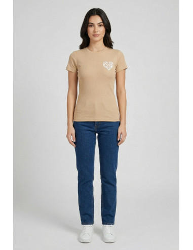 Icon t-shirt in jersey di cotone con stampa cuore IDT018 [a3b4ba5a]