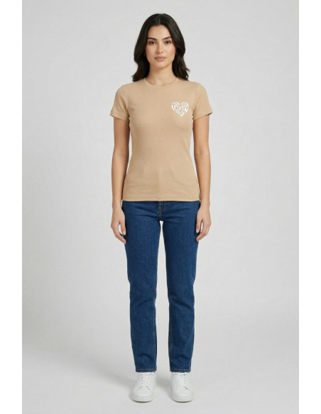Icon t-shirt in jersey di cotone con stampa cuore IDT018 [a3b4ba5a]