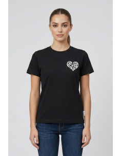 Icon t-shirt in jersey di cotone con stampa cuore IDT018 [c25b27d6]