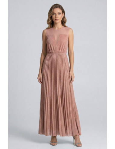 Celye abito lungo effetto lurex con plissè SS26CE0091 [d8fc4c0a]