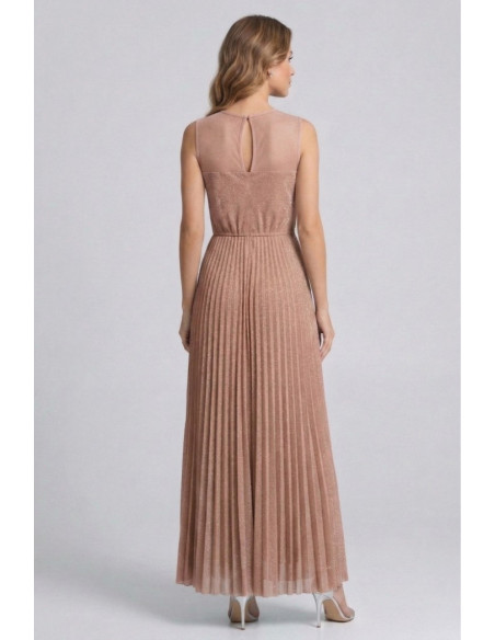 Celye abito lungo effetto lurex con plissè SS26CE0091 [01da0f07]