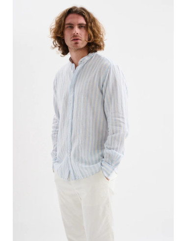 Jaggy camicia collo alla coreana a righe Qasim JMQ039DSB111261 [b9c5226b]