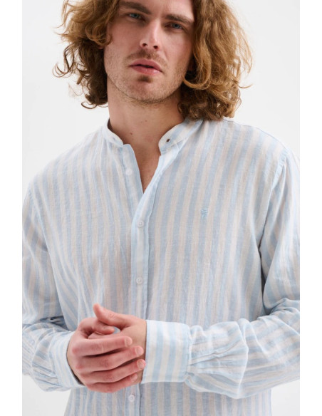 Jaggy camicia collo alla coreana a righe Qasim JMQ039DSB111261 [0b88a471]