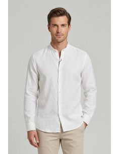 Guy camicia collo coreano in lino Custom909x-1211 M50089 [9c91dc56]