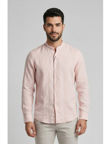Guy camicia collo coreano in lino Custom909x-1211 M50089 [2b0bb18a]
