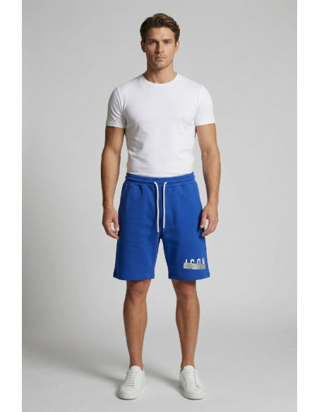 Icon bermuda in cotone stretch con stampa logo effetto scotch IUB018 [27a472ef]