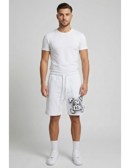 Icon bermuda in cotone stretch con stampa logo sul davanti IUB013 [e8160b0f]