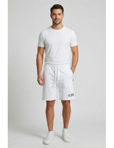 Icon bermuda in cotone stretch con mini stampa logo IUB001 [702e8378]