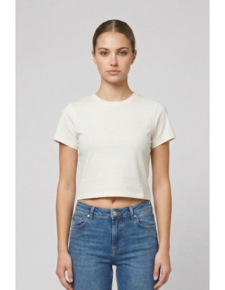 John Richmond t-shirt cropped in cotone stretch Sewamio UWP26001TS [212c3360]