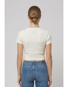 John Richmond t-shirt cropped in cotone stretch Sewamio UWP26001TS [212c3360] 2
