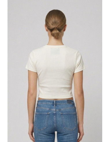 John Richmond t-shirt cropped in cotone stretch Sewamio UWP26001TS [f80a706d]